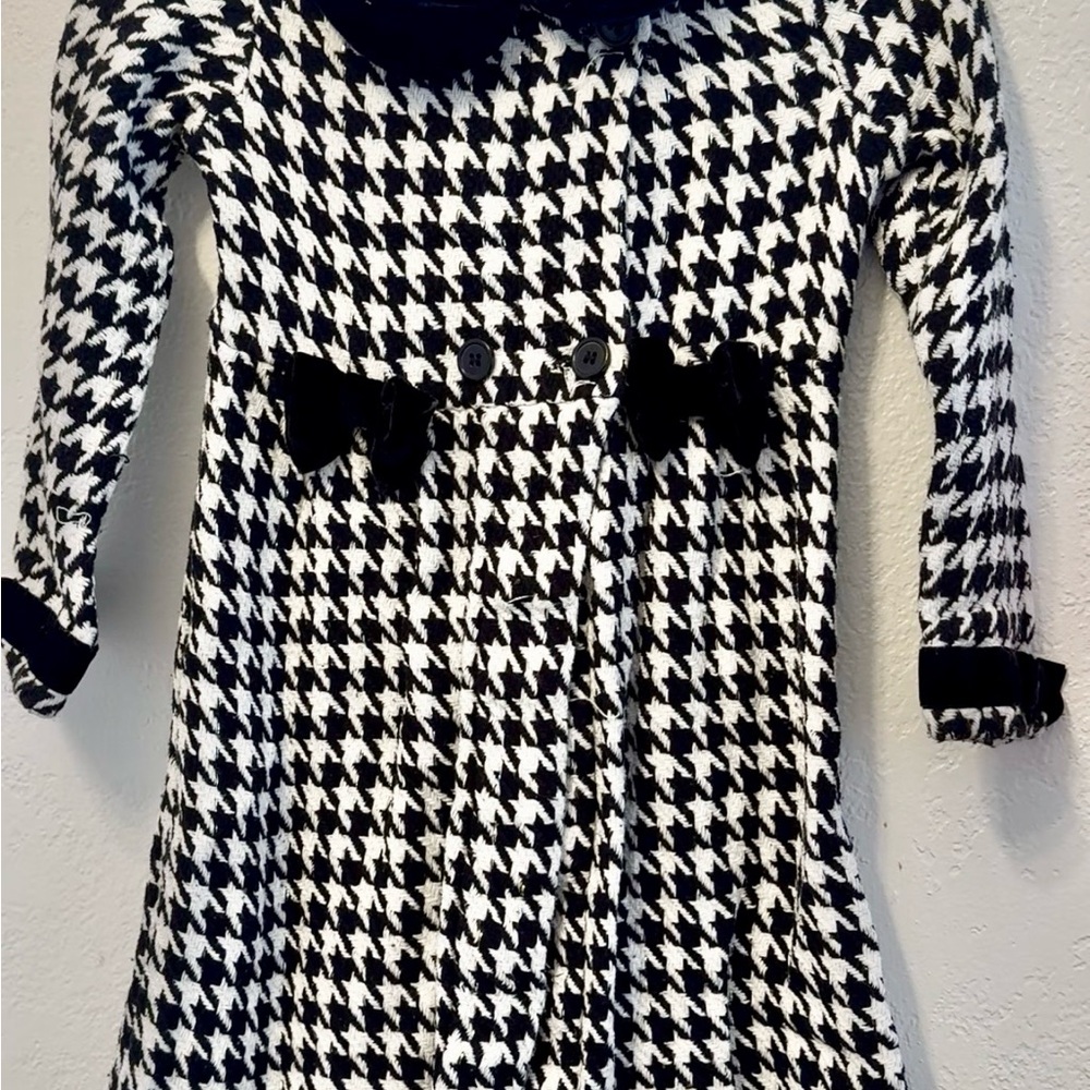 Blueberi Boulevard Black and White Houndstooth Dress